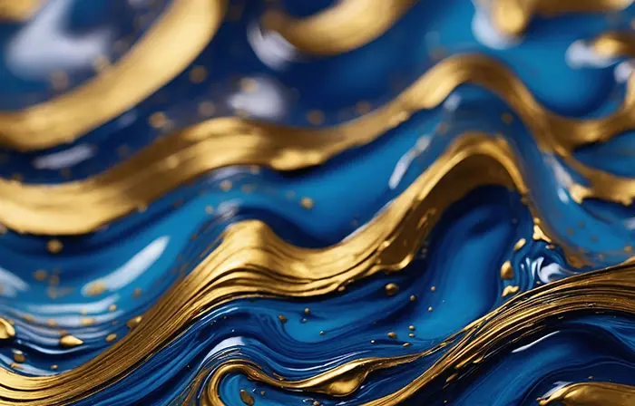 Abstract Blue and Gold Art Wallpaper image